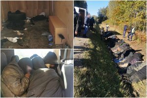 Netikras policijos automobilis, šūviai ir prekeiviai žmonėmis: Latvijoje – dar neregėtos nelegalių migrantų gaudynės