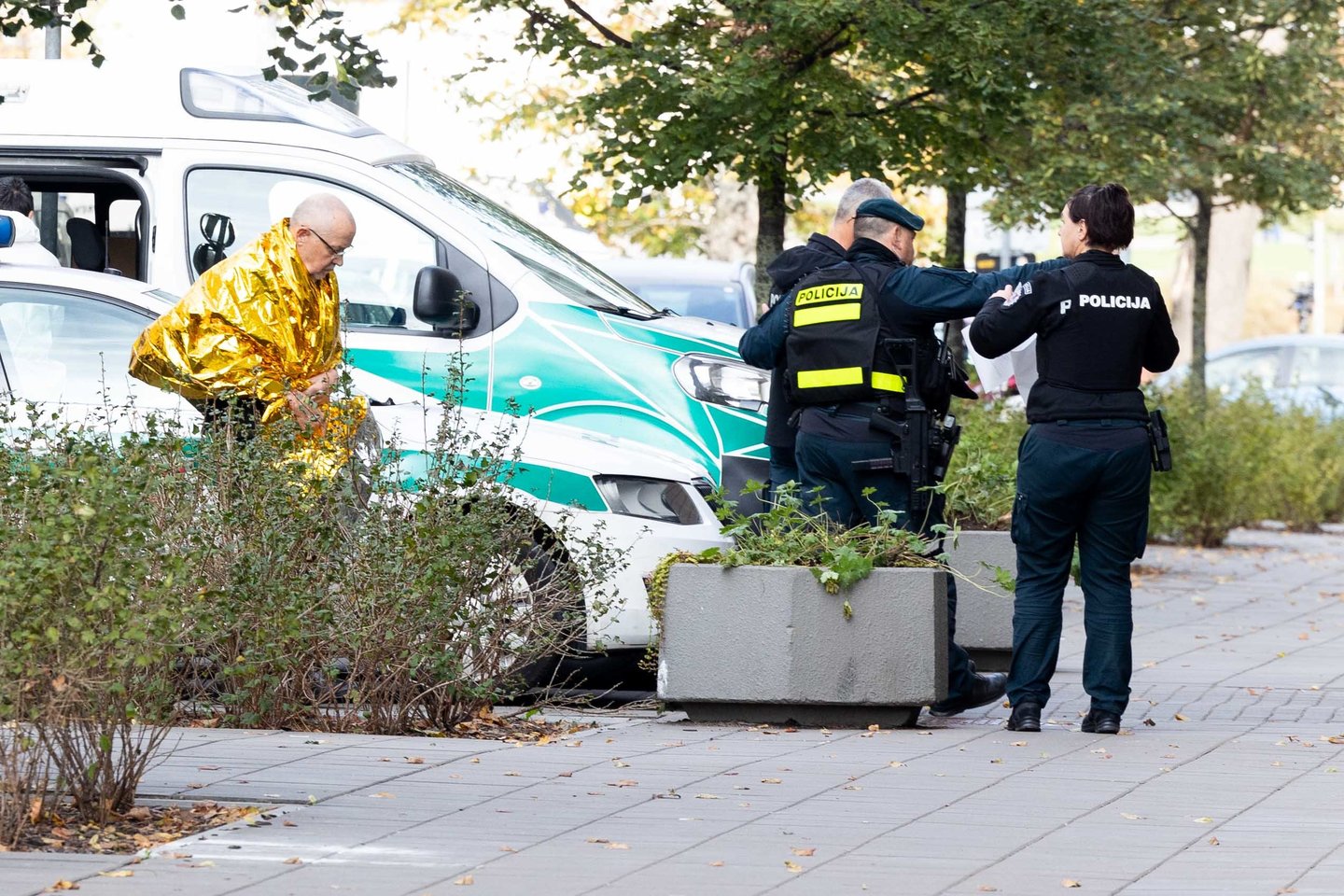  Kadrai iš Vilniaus centro po šūvių į pareigūnus.<br> T.Bauro nuotr.