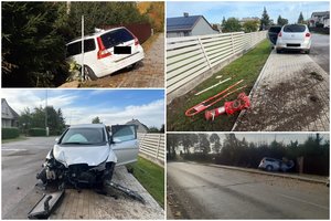 Du girti vairuotojai sukėlė avarijas – vieno automobilis jau neberemontuojamas