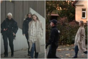 Užfiksavo, kaip lydima FNTT pareigūnų I. Trinkūnaitė išvedama iš namų