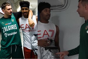 Šiltos akimirkos: E. Ulanovo ir kitų Kauno ekipos žaidėjų susitikimas su buvusiu žalgiriečiu Z. LeDay