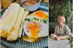 Kaišiadoriškės tradiciniai „skaruliniai“ blynai su spirgučių padažu ir kiaušiniu: ne vienam primins vaikystę