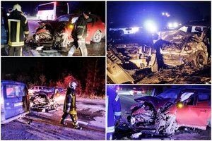 Didelė avarija Trakų r.: susidūrė 3 automobiliai, 6 žmonės sužeisti