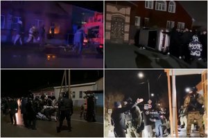 Rusijos Korkino mieste – masinės riaušės: degė namai, vartyti automobiliai, sulaikyta dešimtys žmonių