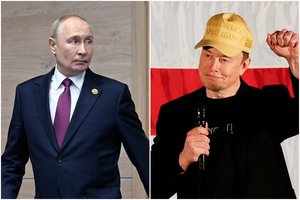 „The Wall Street Journal“: E. Muskas palaiko nerimą keliančius ryšius su V. Putinu
