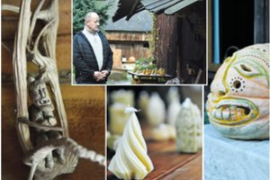 Devyndarbio Audriaus namai Kadagynų kaime – lyg muziejus: ką vyras sukuria iš moliūgų tiesiog užburia