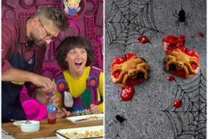 Spalvingos Helovino vaišės su vaikais: valgomi vorai, ryklio dantys ir „kraujo“ gėrimas
