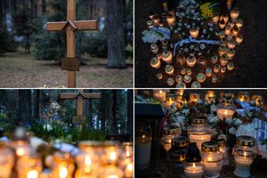 Temstant žvakių šviesa nuklojo Almos Adamkienės amžinojo poilsio vietą