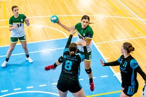 Čempionės „Garliavos“ rankininkės pratęsė pergalių seriją ir tapo vienvaldėmis lyderėmis