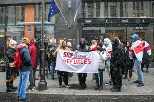 Vilniuje surengta baltarusių akcija, ginant A. Lukašenkos režimui perduoto V. Veremeyčiko garbę