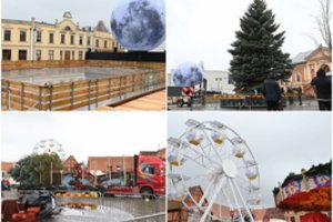 Klaipėdoje jau jaučiama Kalėdų dvasia: į Teatro aikštę atgabentas pagrindinis švenčių simbolis