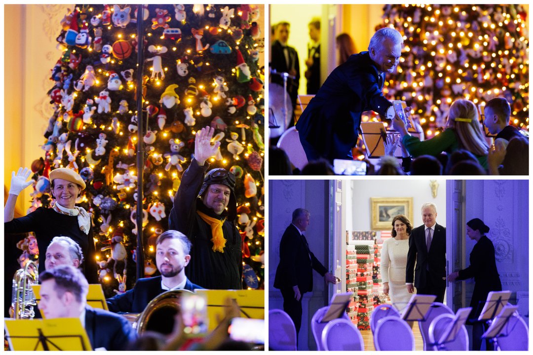 Kalėdų eglė įžiebimas Prezidentūroje<br>Lrytas koliažas