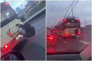 Iki nelaimės vienas žingnis: Vilniuje užfiksavo pavojingą jaunuolio pramogą