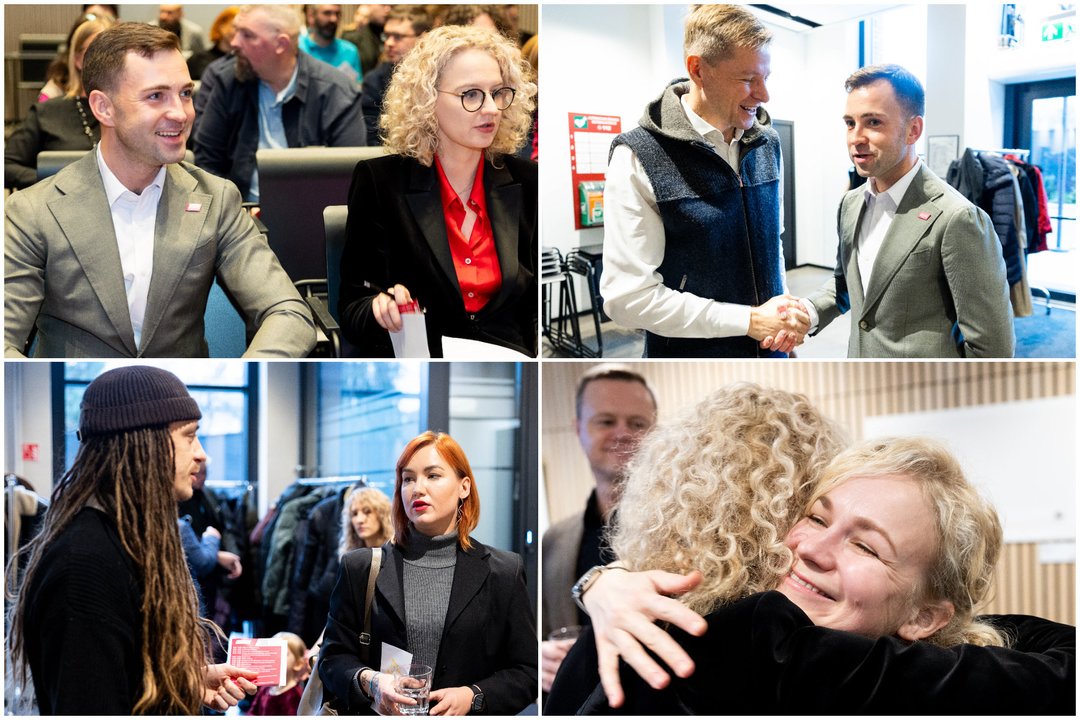 Laisvės partijos suvažiavimas.<br>Lrytas koliažas