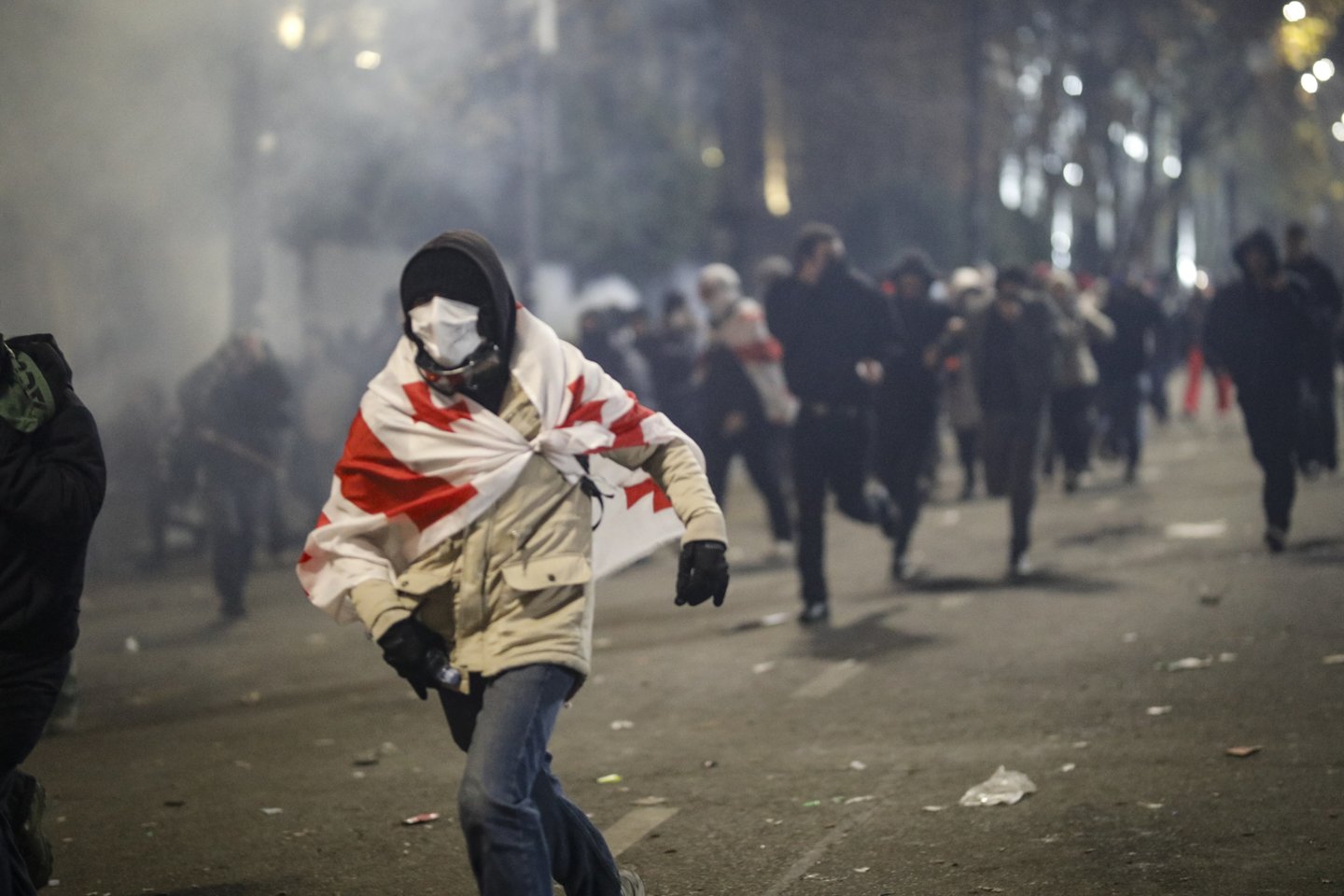 Protestai Sakartvele.<br>EPA-ELTA nuotr.