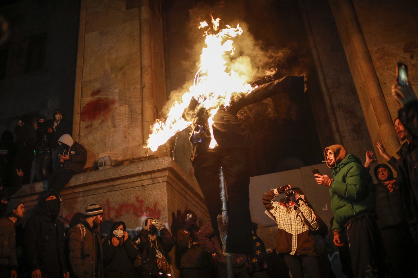 Protestai Sakartvele.<br>EPA-ELTA nuotr.