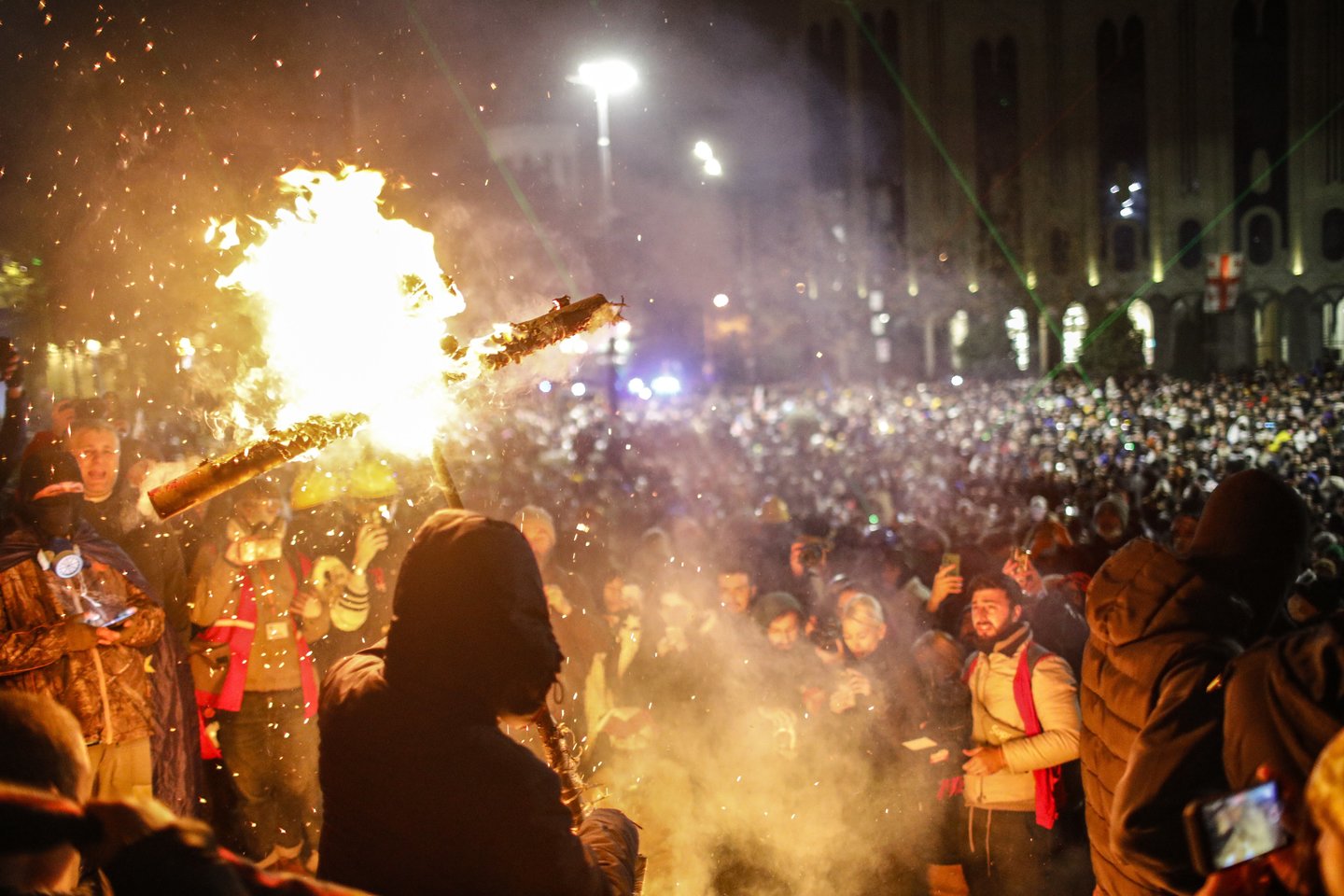 Protestai Sakartvele.<br>EPA-ELTA nuotr.