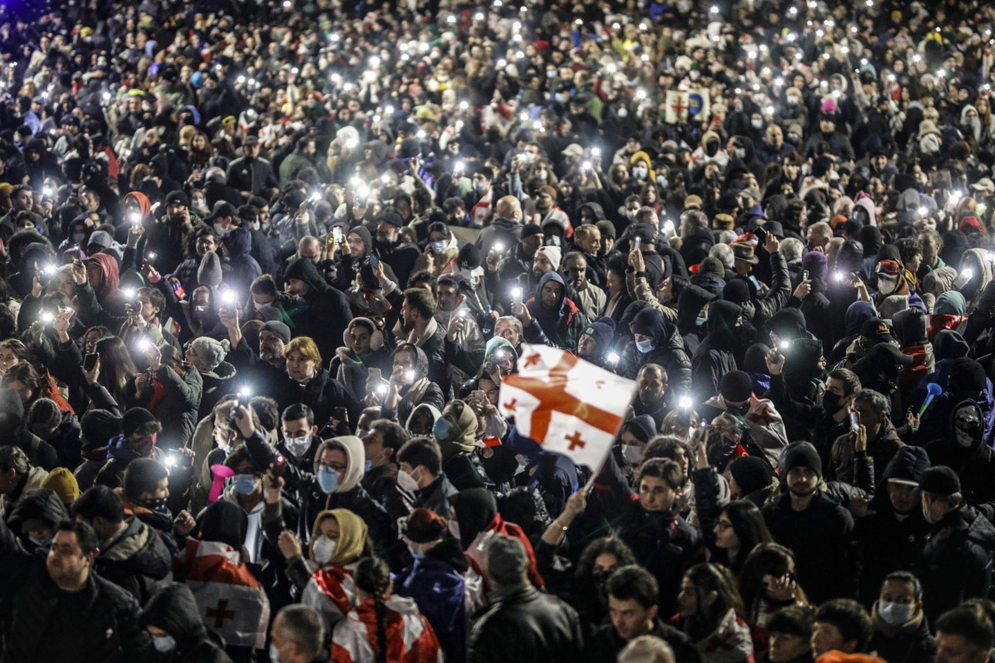 Protestai Sakartvele.<br>EPA-ELTA nuotr.