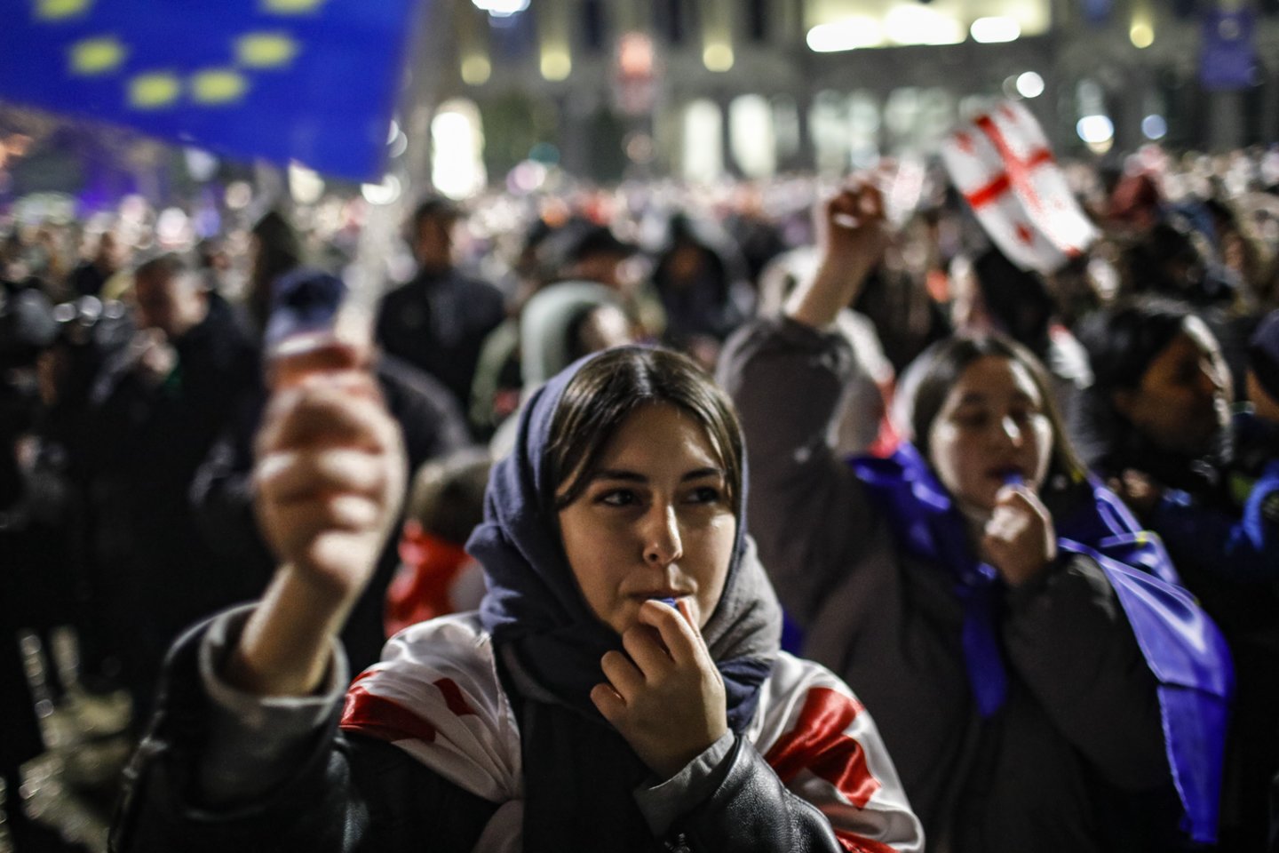 Protestai Sakartvele.<br>EPA-ELTA nuotr.