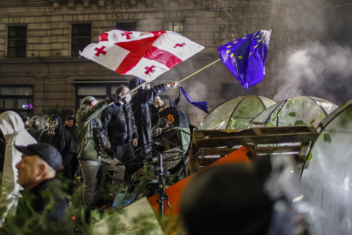 Protestai Sakartvele.<br>EPA-ELTA nuotr.