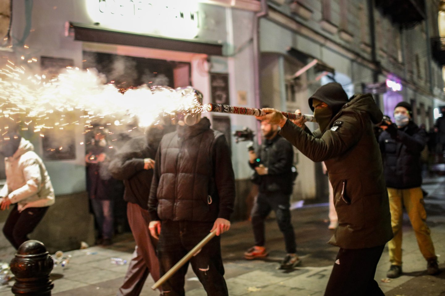 Protestai Sakartvele.<br>EPA-ELTA nuotr.