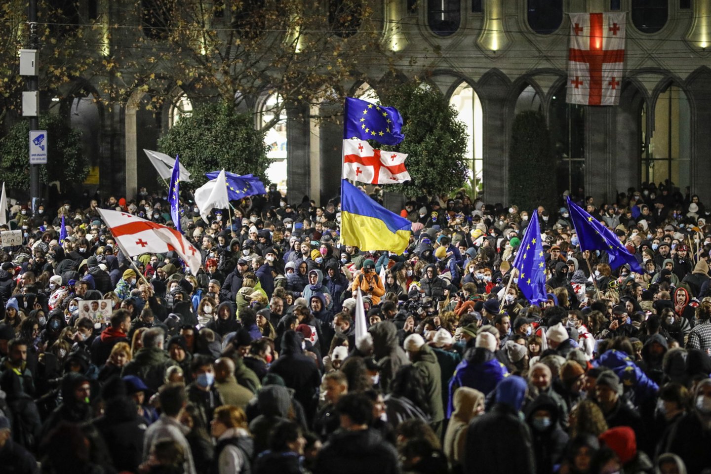 Protestai Sakartvele.<br>EPA-ELTA nuotr.