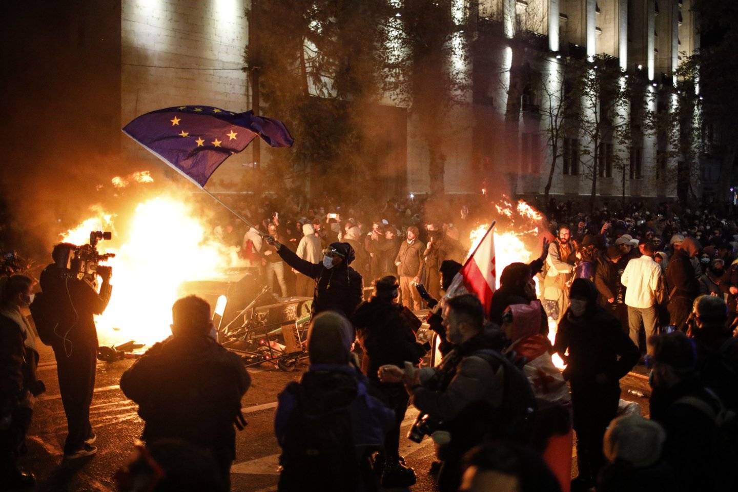 Protestai Sakartvele.<br>EPA-ELTA nuotr.