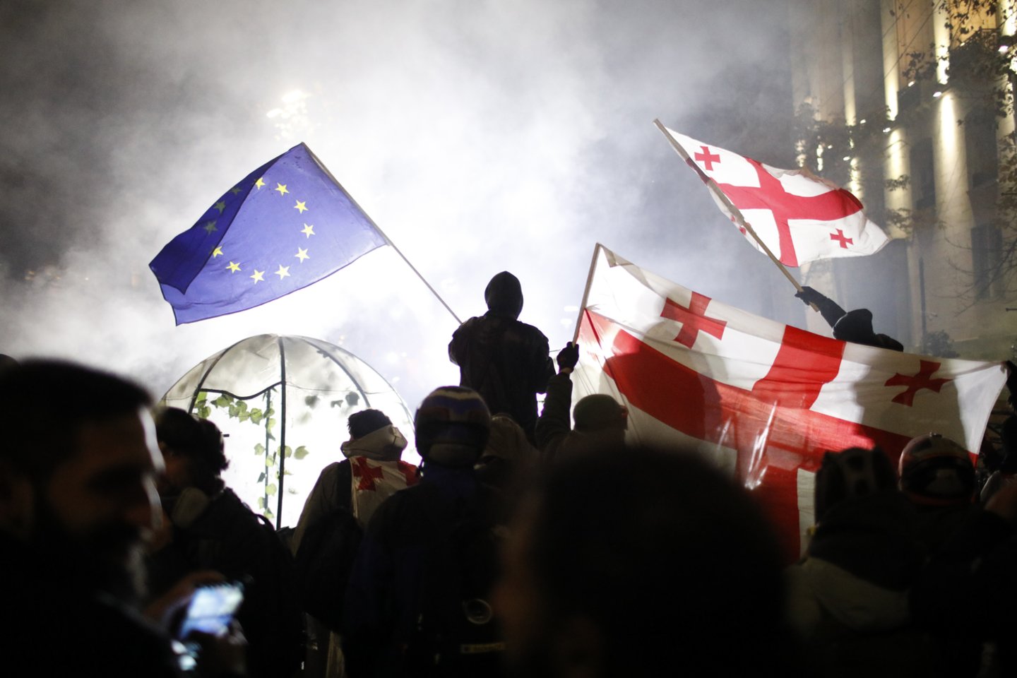 Protestai Sakartvele.<br>EPA-ELTA nuotr.