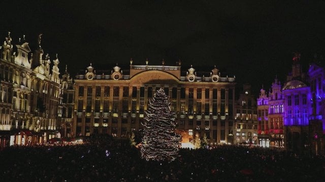 Briuselis įžiebė Kalėdų eglutę: pasitiko šventinį sezoną su įspūdingu šviesų šou