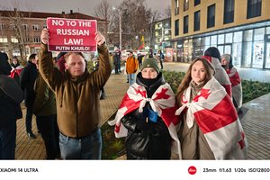 Prie Sakartvelo ambasados Vilniuje surengtas palaikymo mitingas: prorusiškas režimas pavargs anksčiau negu mes