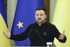 V. Zelenskis – apie O. Scholzo pokalbį su V. Putinu: „Gali kilti jo pripažinimo banga“