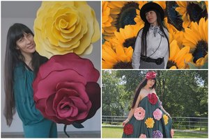 Sergančiam uošviui gyvenimą pašventusi darbšti vilkaviškietė kuria žadą atimančias gėles iš veliūro