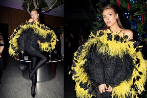 Pramogų pasaulio elito vakarėlyje S. Starkutė spindėjo ekstravagancija: žvilgsnių neatsigynė net gatvėje