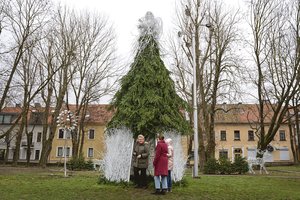 Kalėdinių grožybių kūrėja nustebino kauniečius: jos sukurta Angelo eglė siunčia ypatingą žinutę
