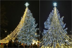 Žydinčias Kalėdas pasitinkanti Ukmergė žaliaskarę papuošė žėrinčiu šleifu