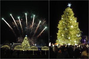 Prienai nušvito kalėdine dvasia – miestą papuošė kraštietės dovanota žaliaskarė