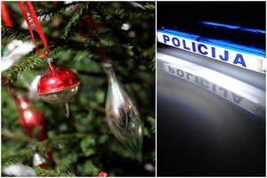 Vandalas Šiauliuose sudaužė kalėdinės eglės papuošimus