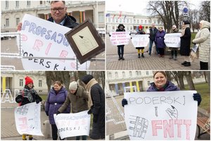 Prie Prezidentūros – narių protestas prieš P. Poderskį: prašo neskirti ministru