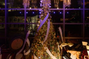 Stebuklinga akimirka: LNOBT fojė nušvito Kalėdų eglutė