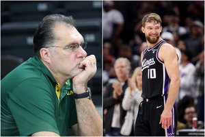 Sabas skyrė žodžius sūnui Domantui: „Mano istorija buvo trumpa, dabar ateina Sabonis su ilga istorija“