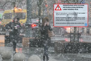 Gyventojams – perspėjimas dėl artėjančio stichinio reiškinio: nurodė, ko tikėtis pirmadienio naktį