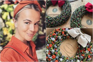 Vilnietės kalėdiniai vainikai stebina originalumu: užsakymai plaukia net iš Amerikos