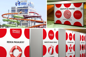 Reklamos plotai vandens parke „Vichy“ Vilniuje: ryšį su vartotoju kurianti reklama