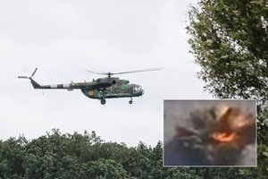 Kova danguje: rusų droną pasitiko du Ukrainos sraigtasparniai