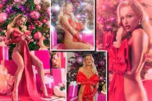 Kalėdinis Paris Hilton įvaizdis sprogdina internetą: įsiamžino visiškai nuoga