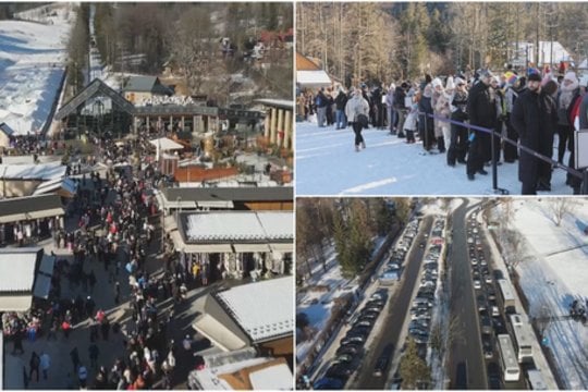 Po Kalėdų Zakopanę užplūdo turistai: prie populiariausių vietų nusidriekė eilės