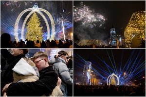 Lietuva įžengė į 2025-uosius: Vilniuje – įspūdingas lazerių šou, Kaune – fejerverkų šėlionės 