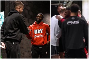 Šypsenos ir šilti apsikabinimai: Keenanas Evansas grįžo į Kauną