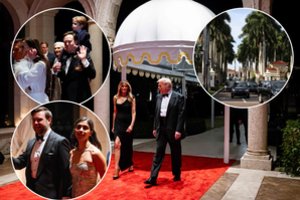 Majamyje – prabangi Donaldo Trumpo Naujų metų puota: elitas žengė raudonu kilimu, linksmino gyva muzika
