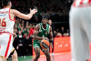 Subliuškęs pirmasis „Žalgirio“ mūšis 2025-siais: tris kėlinius Eurolygoje galią rodę kauniečiai ir vėl pralaimėjo „Olympiakos“